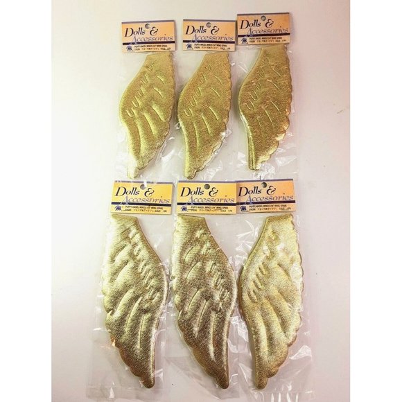 Mangelsen's Other - Lot of 6 Packs Puffy Gold Angel Wings 14" x 2-3/4"  Mangelsen's NOS 90's…